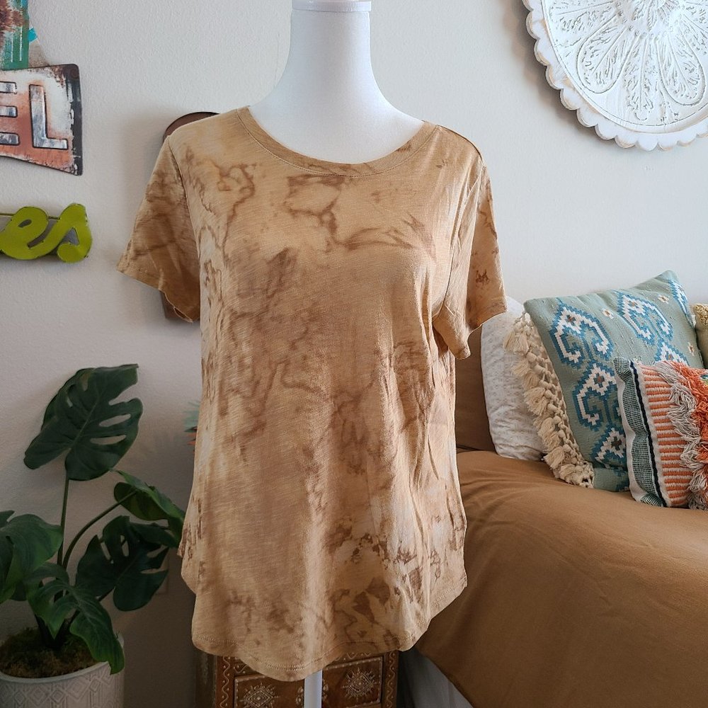 Old Navy Amber Orange Tie Die Marble Tee